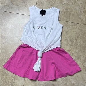 Givenchy Kids White and Pink Tank Top